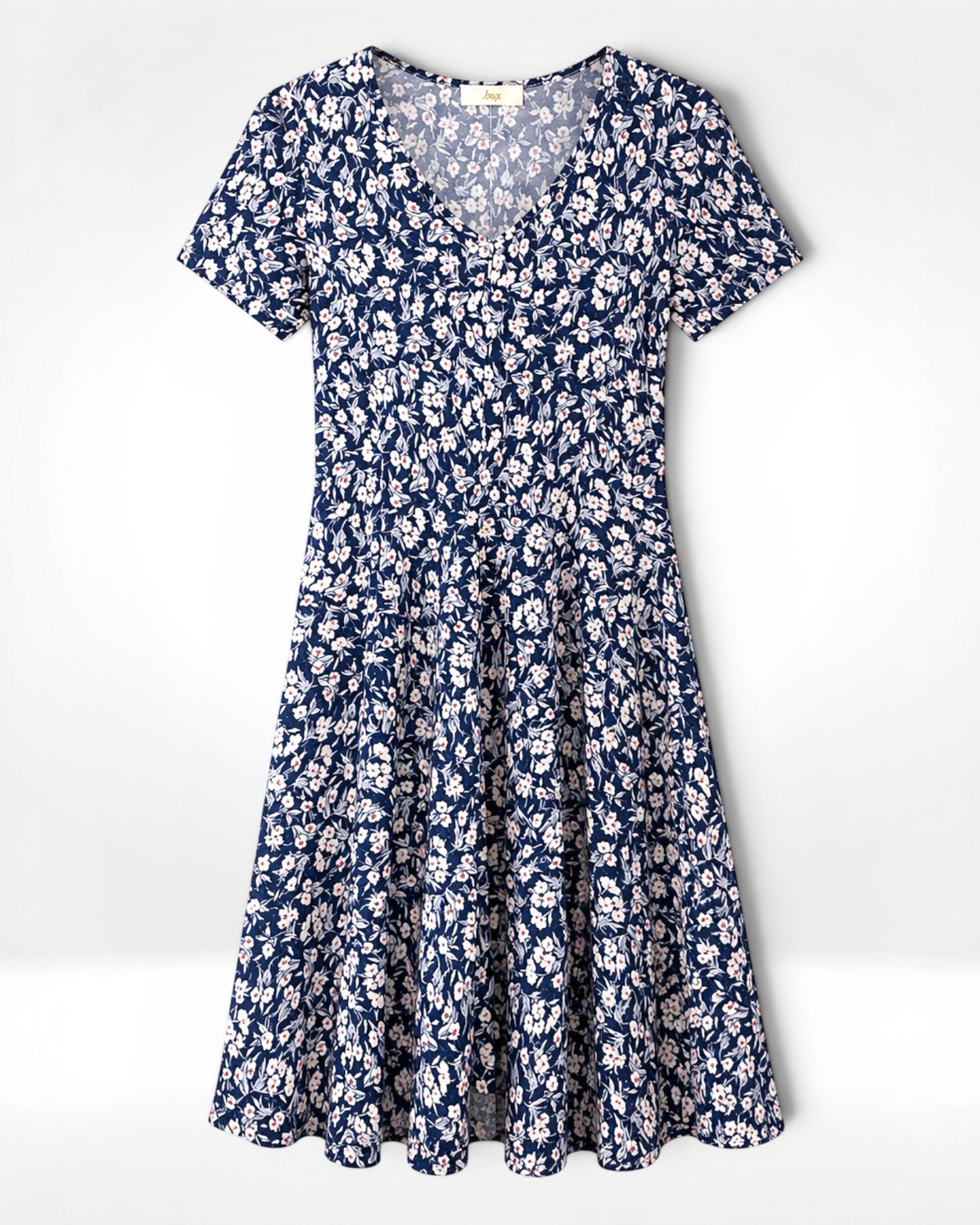 Marineblaues Fit & Flare Kleid