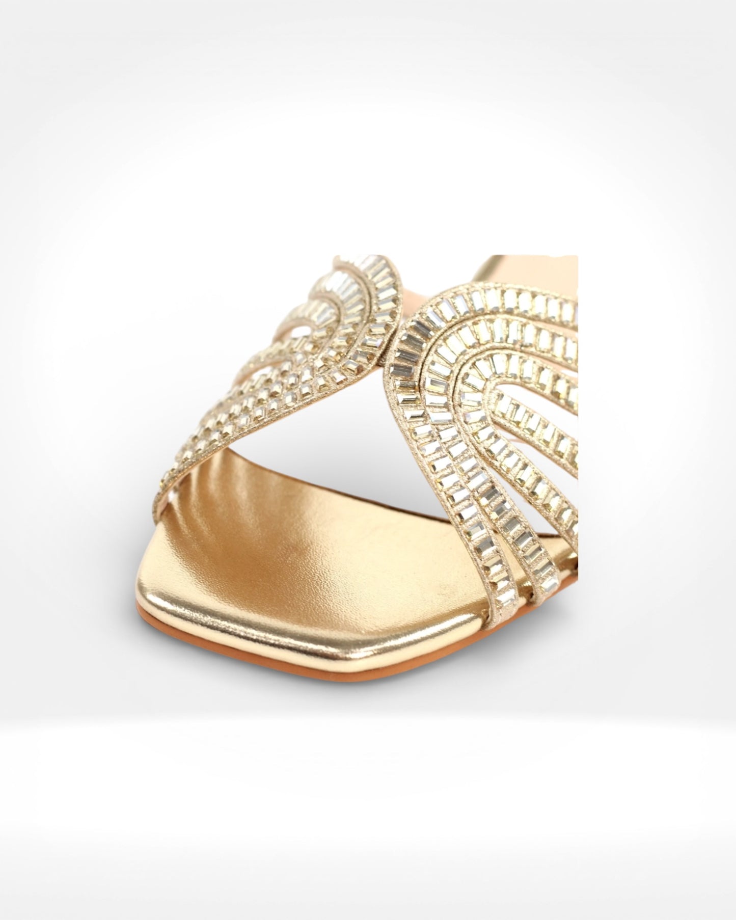 Twinkle Gold Block Heel Sandal