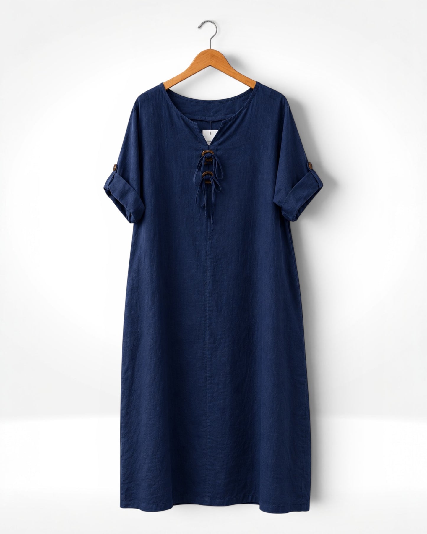 Linen Button Detail Dress