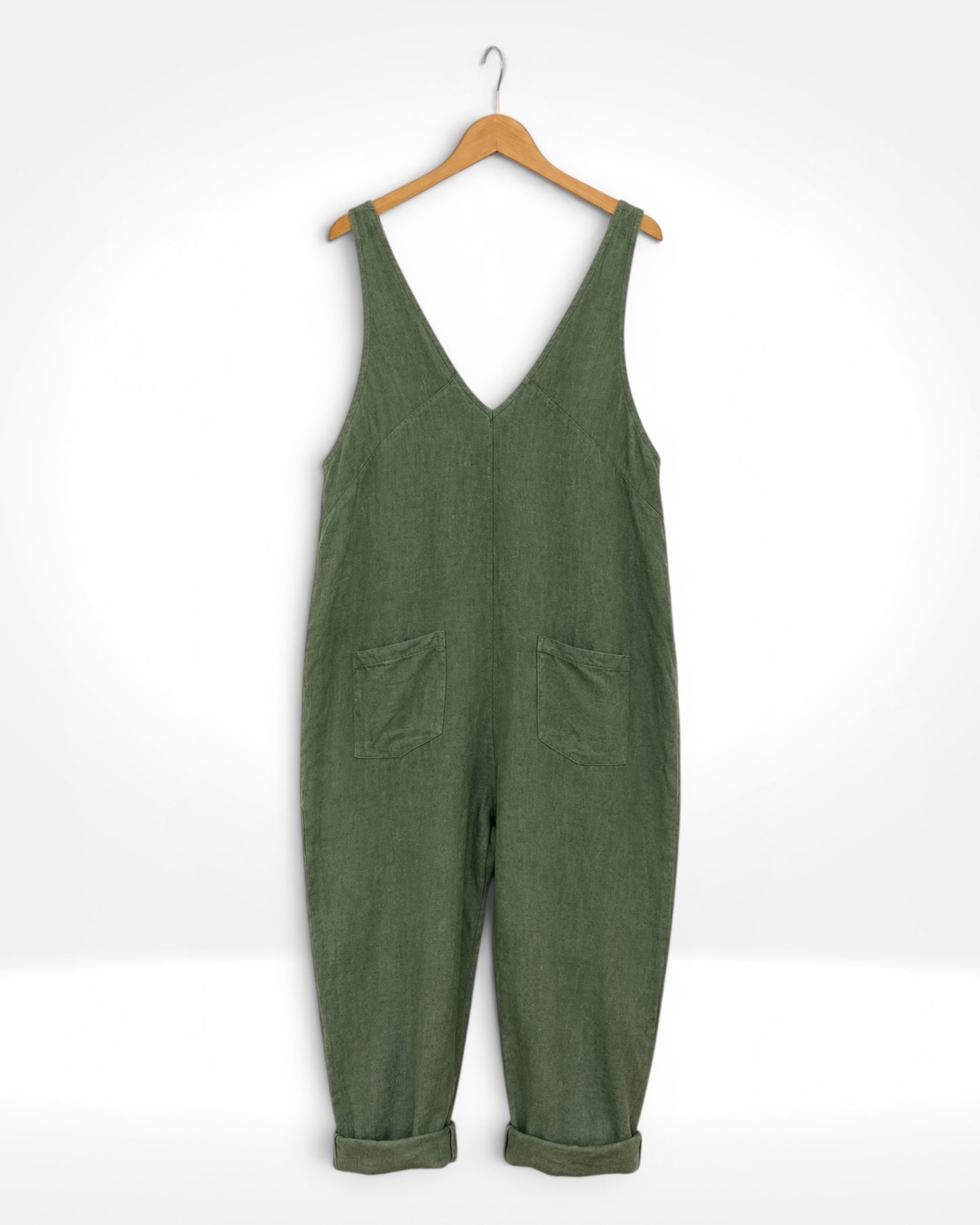 Linen Barrel-Leg Jumpsuit