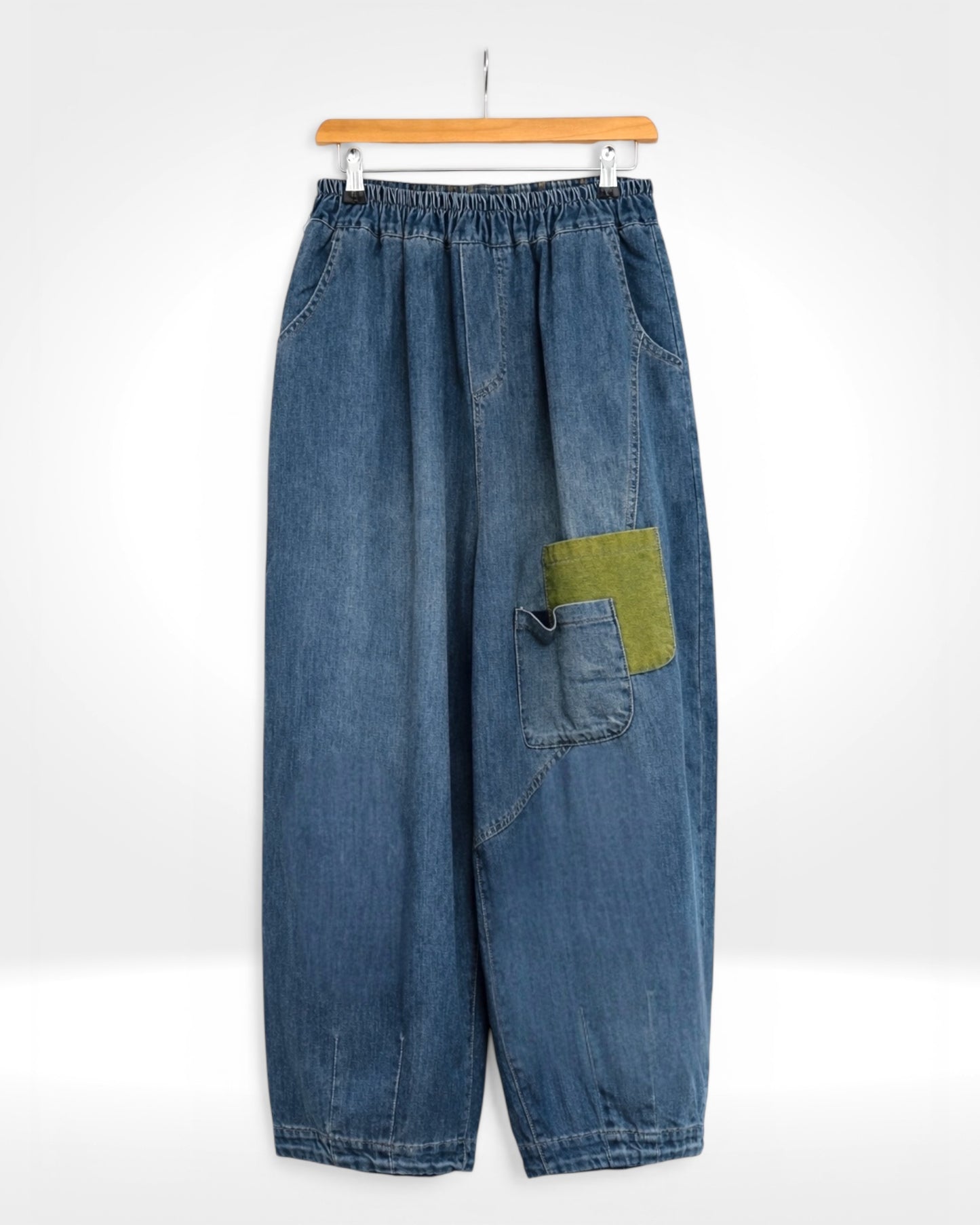 Relaxed Fit Denim Pocket Trousers (Bella Blue)