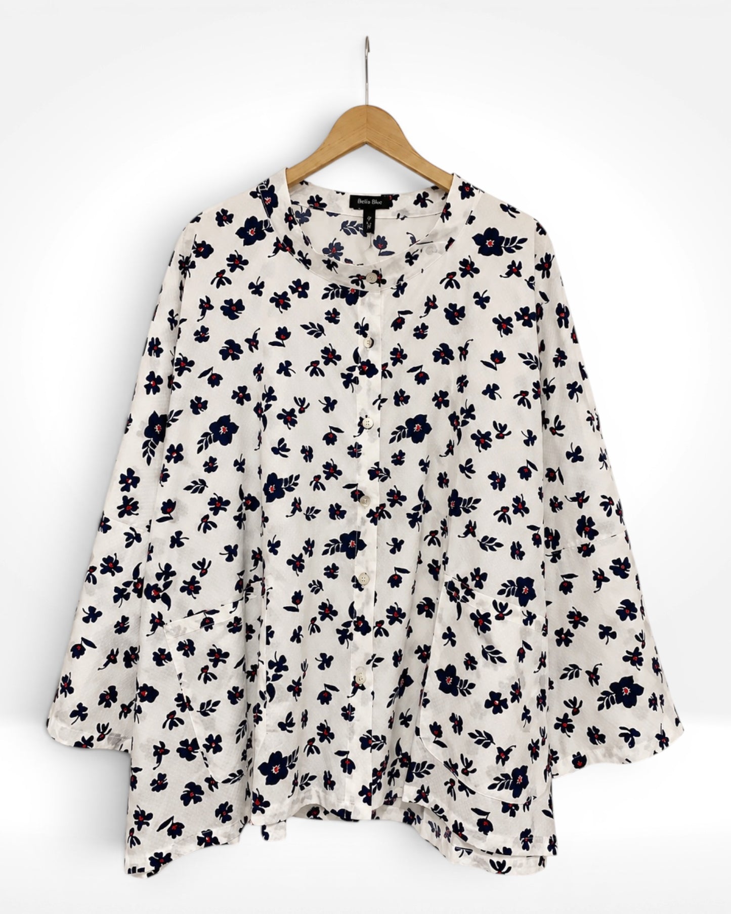 Midnight Bloom Short Button Top (Bella Blue)