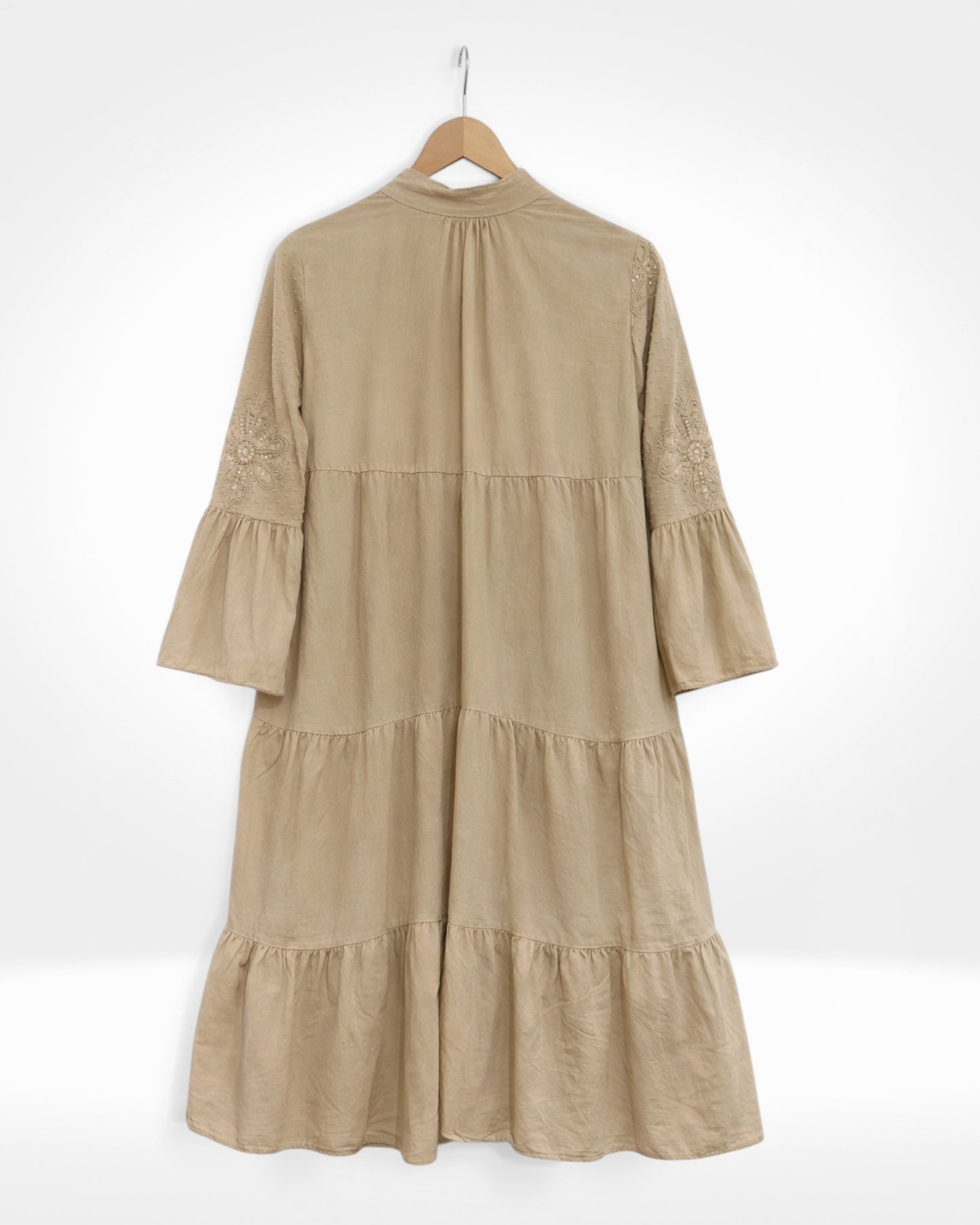 Blossom Shimmer Tiered Midi Dress