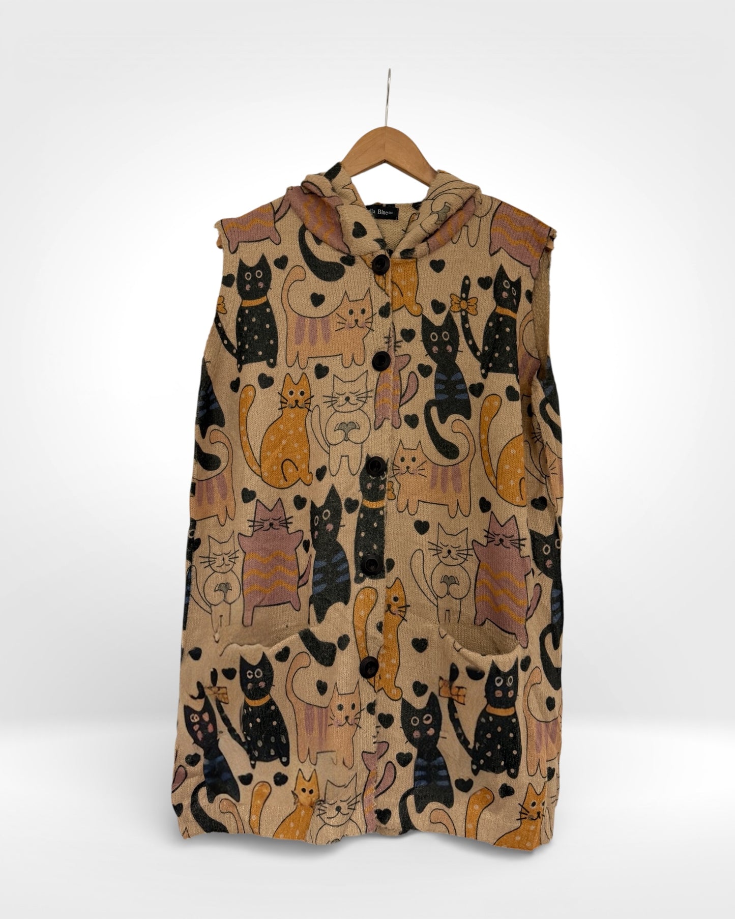 Whiskered Comfort Hooded Vest (Bella Blue)