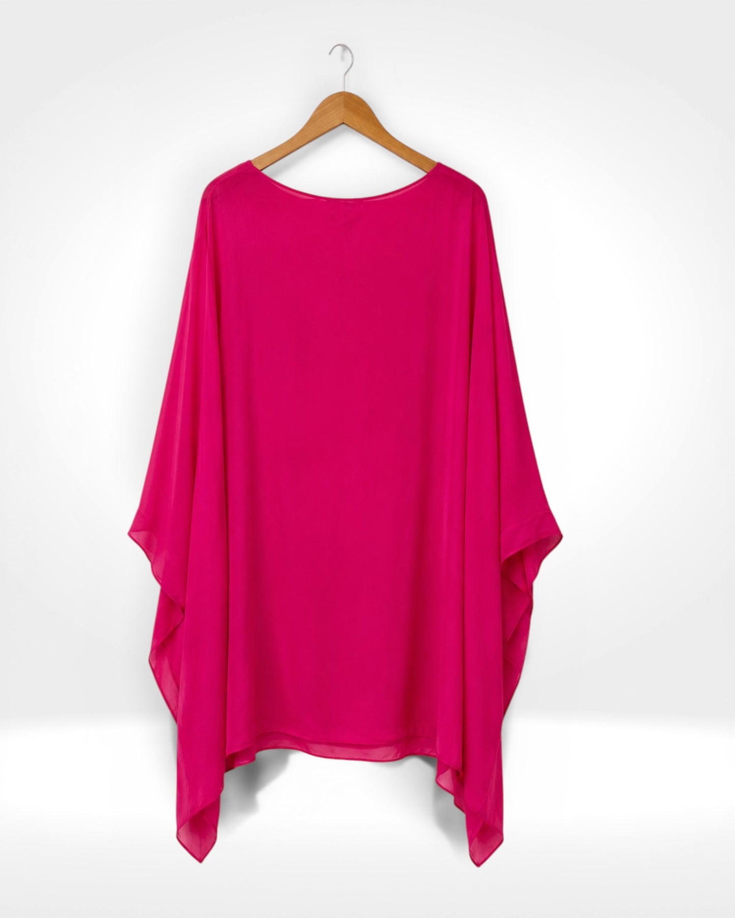 Silk Batwing Overlay Long Top