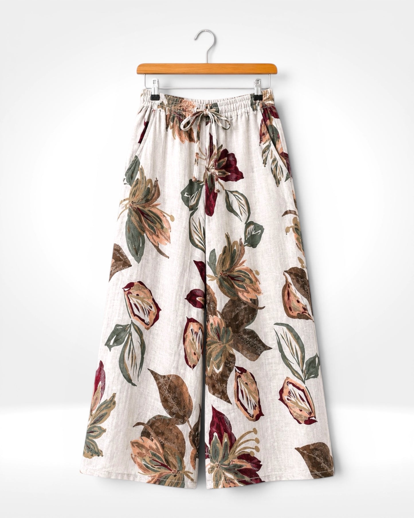 Rustic Bloom Linen Trousers
