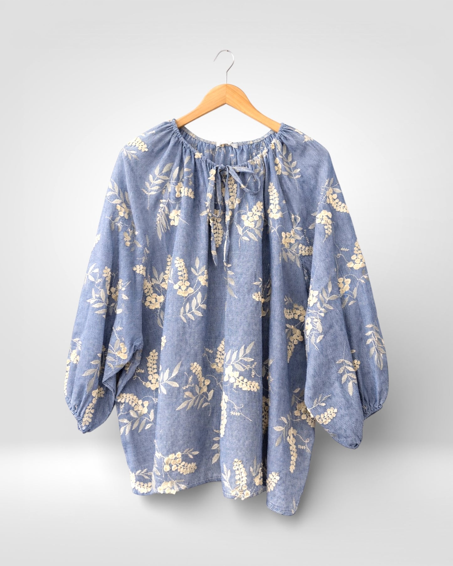 Embroidered Cotton Batwing Top