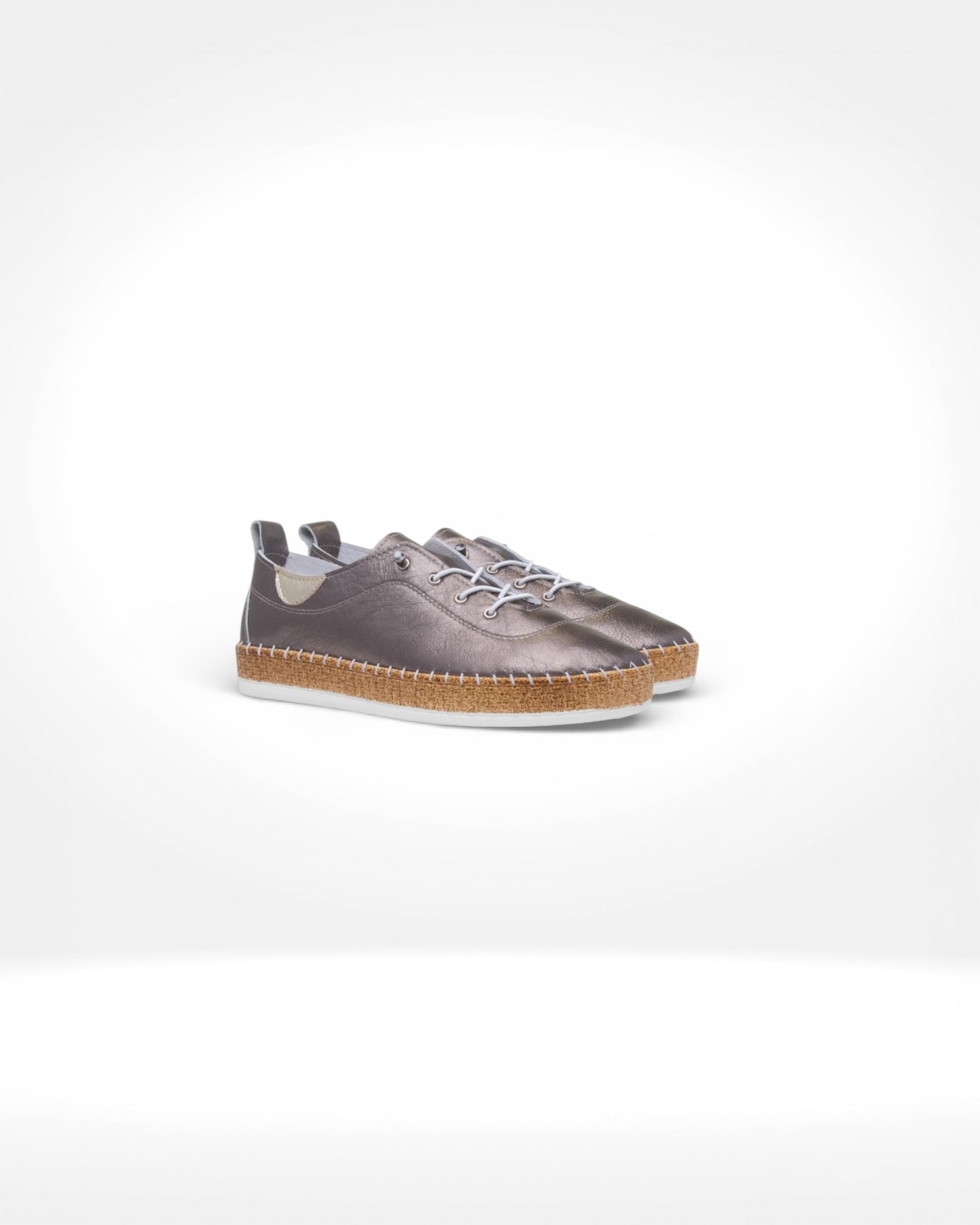 Evette Soft Pewter Leather Plimsoll