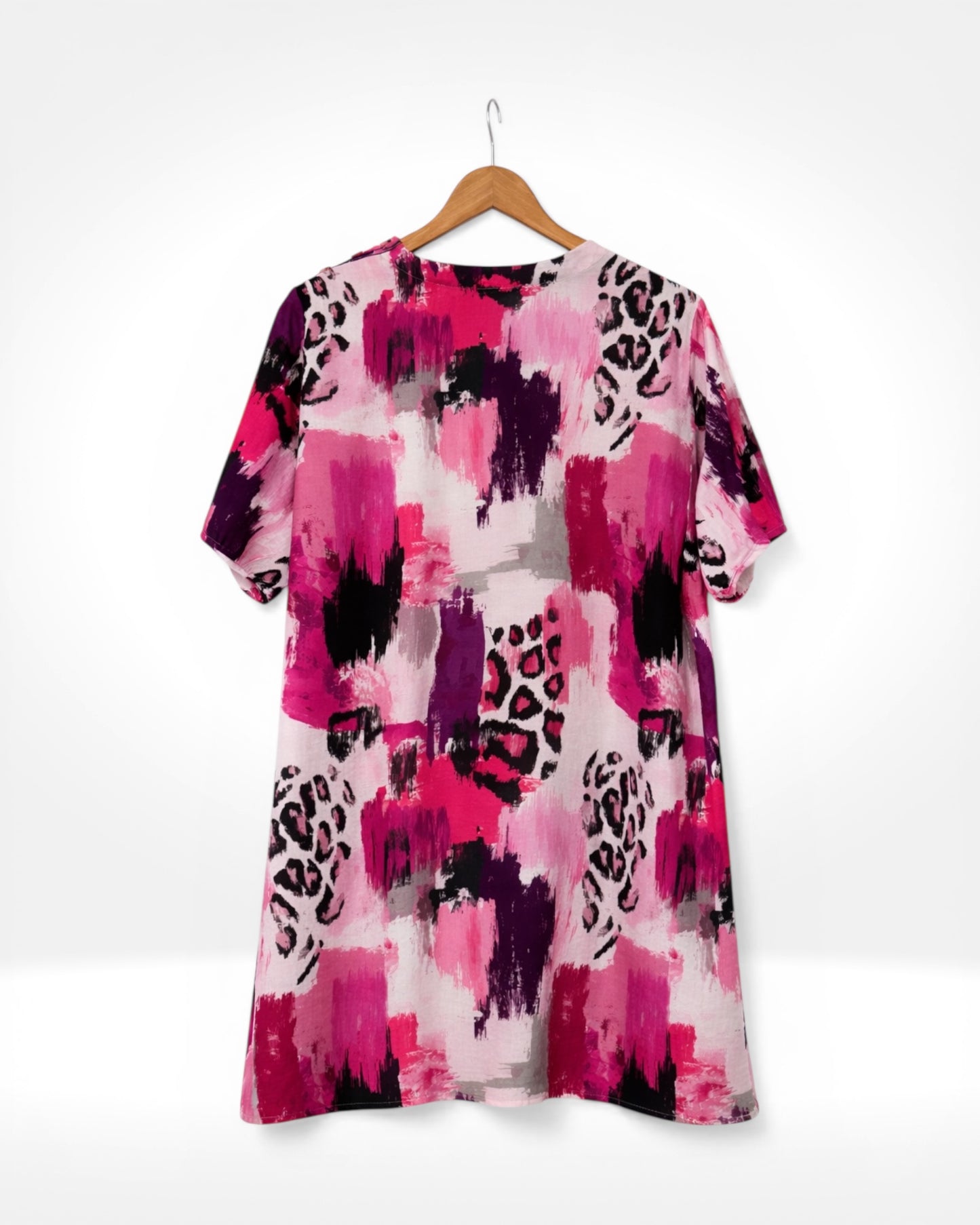 Leopard Brushstroke Easy A-Line Tunic (Bella Blue)