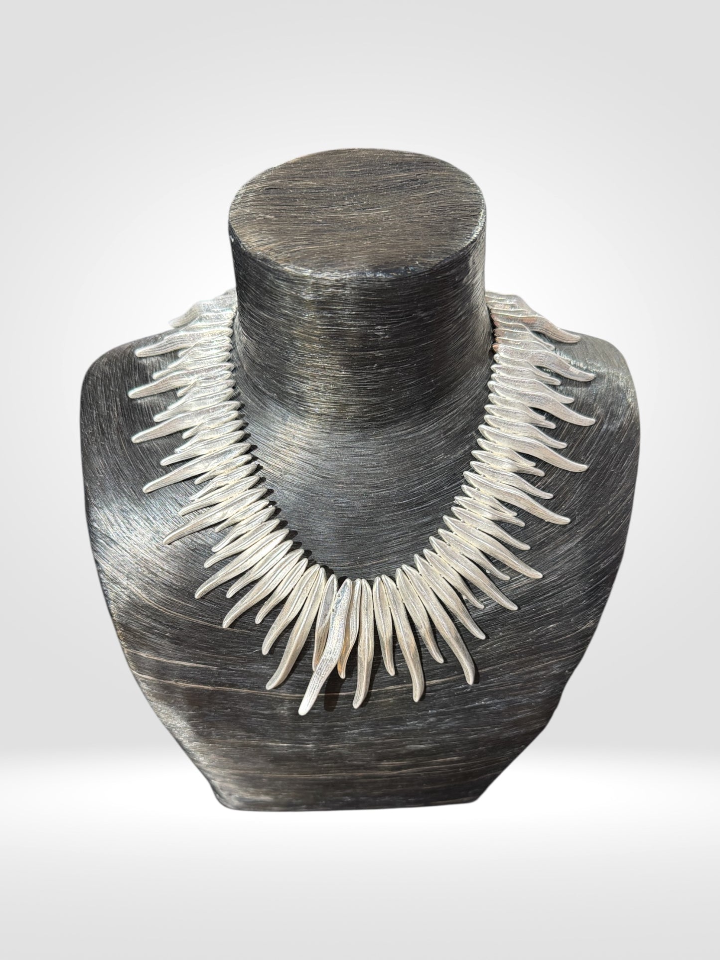 Silver Spike Statement Necklace