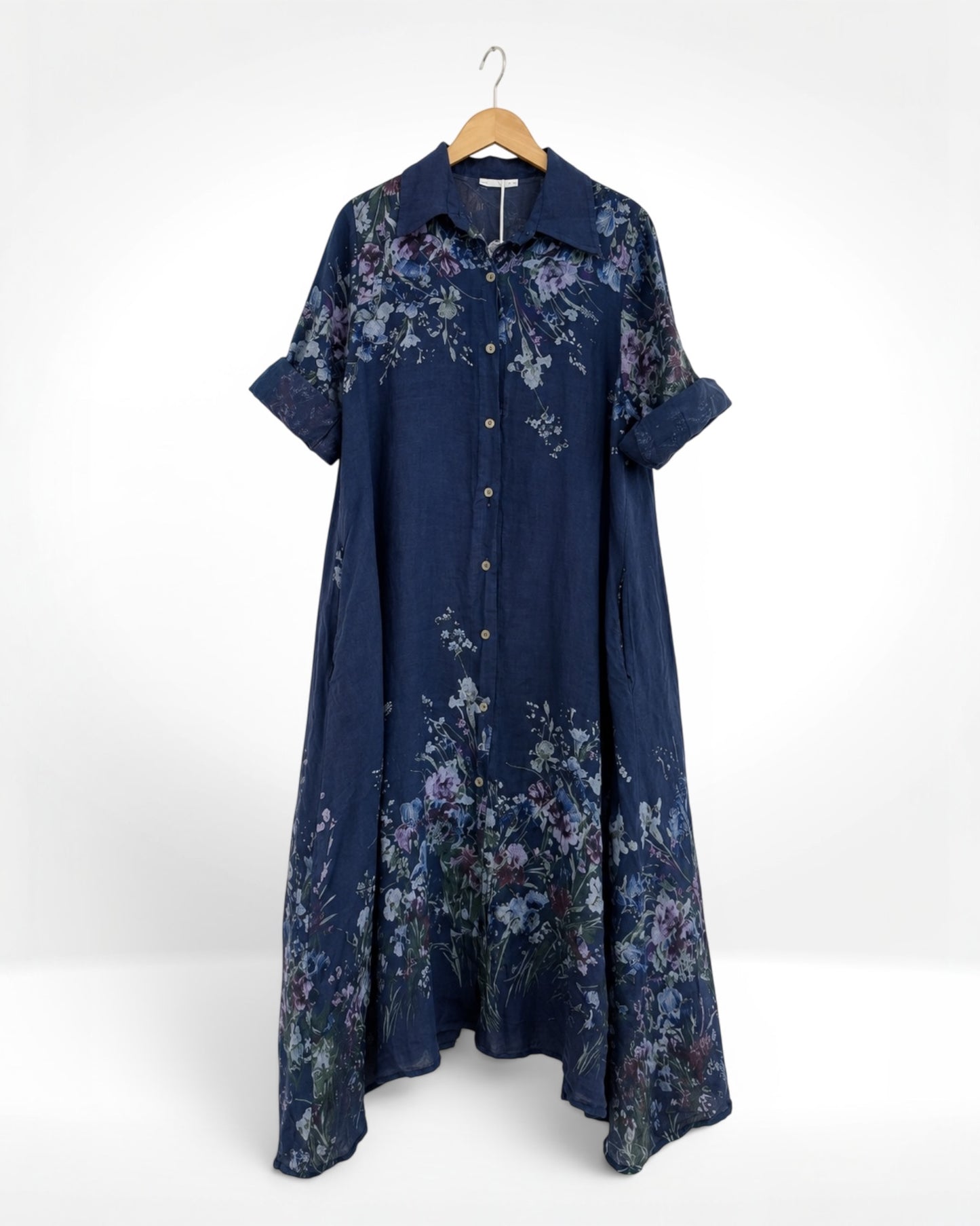 Wildflower Linen Shirt Dress