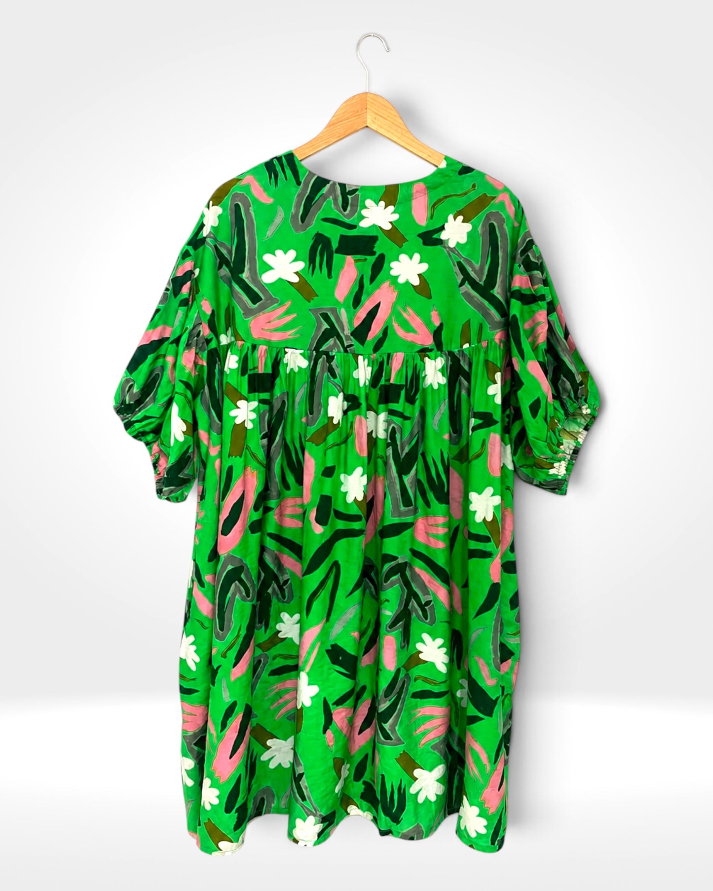 Green Abstract Print Smock Tunic (Bella Blue)