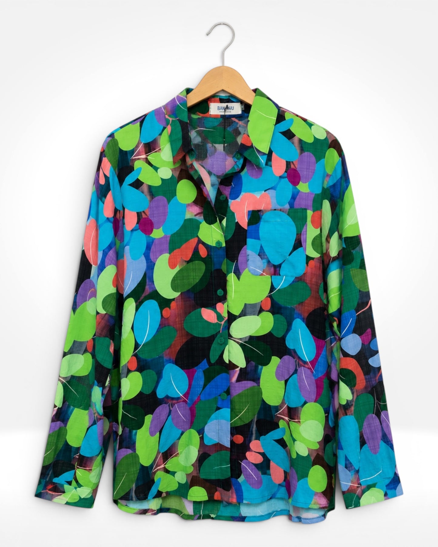 Vivid Bloom Print Shirt (Bella Blue)