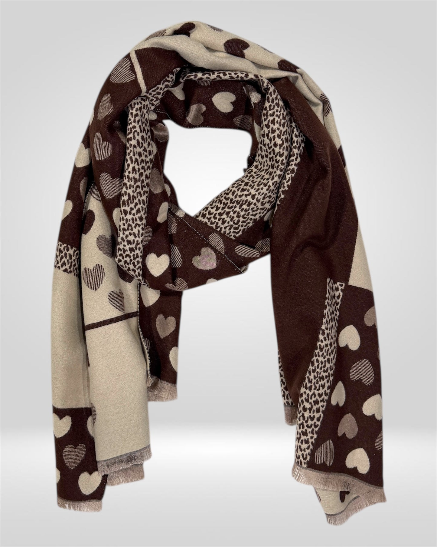 Chocolate heart scarf