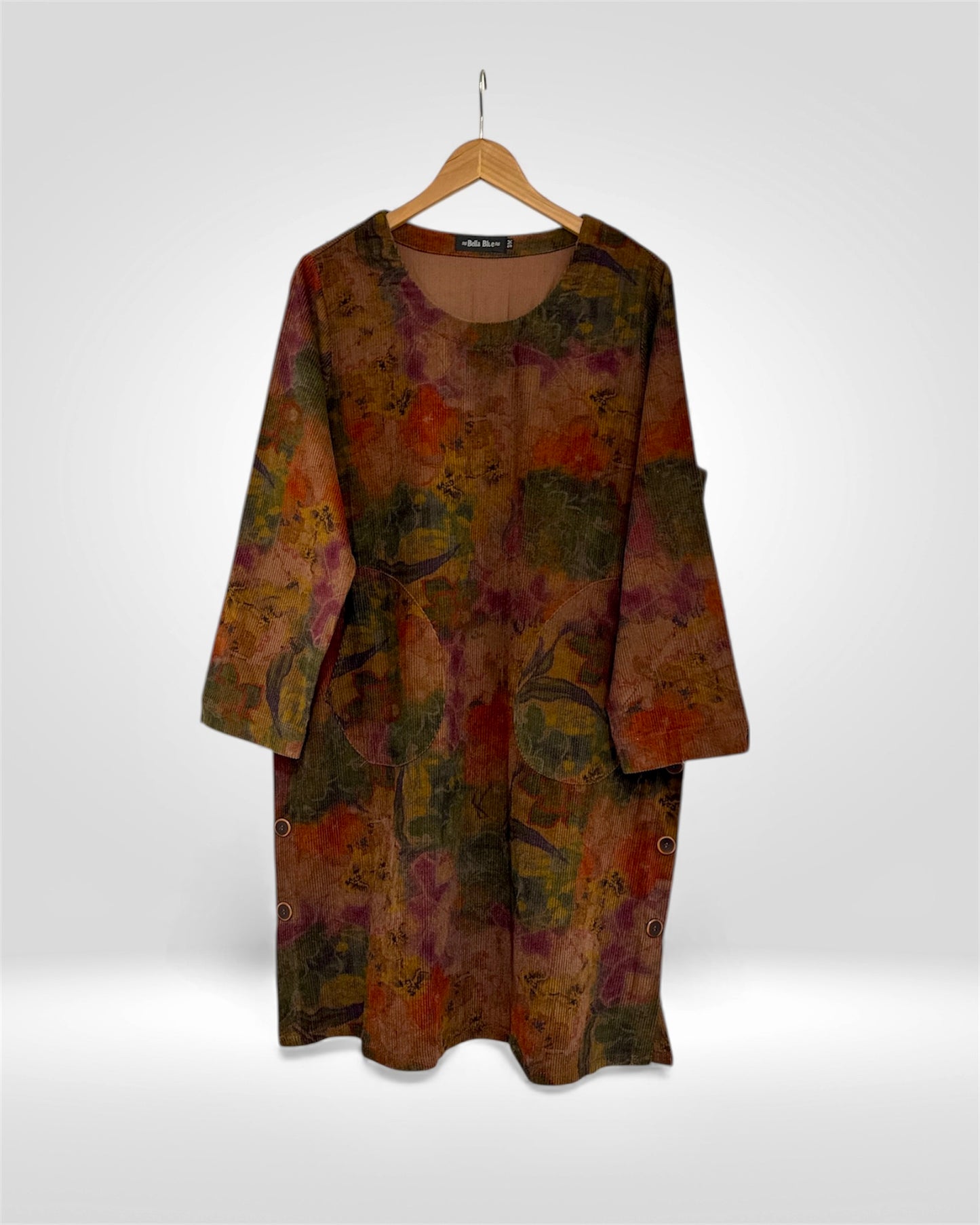 Autumn Garden Artwear Tunic Dress (Bella Blue)