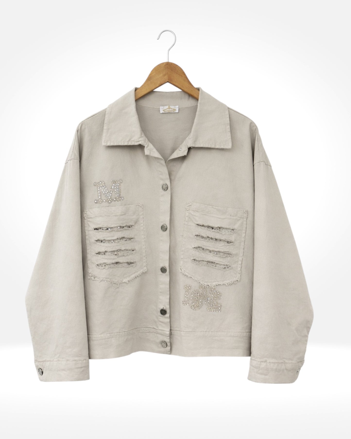Veste en coton avec détails en strass