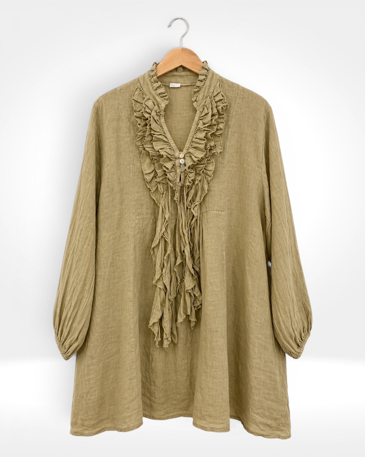 Willow Linen Ruffle Tunic