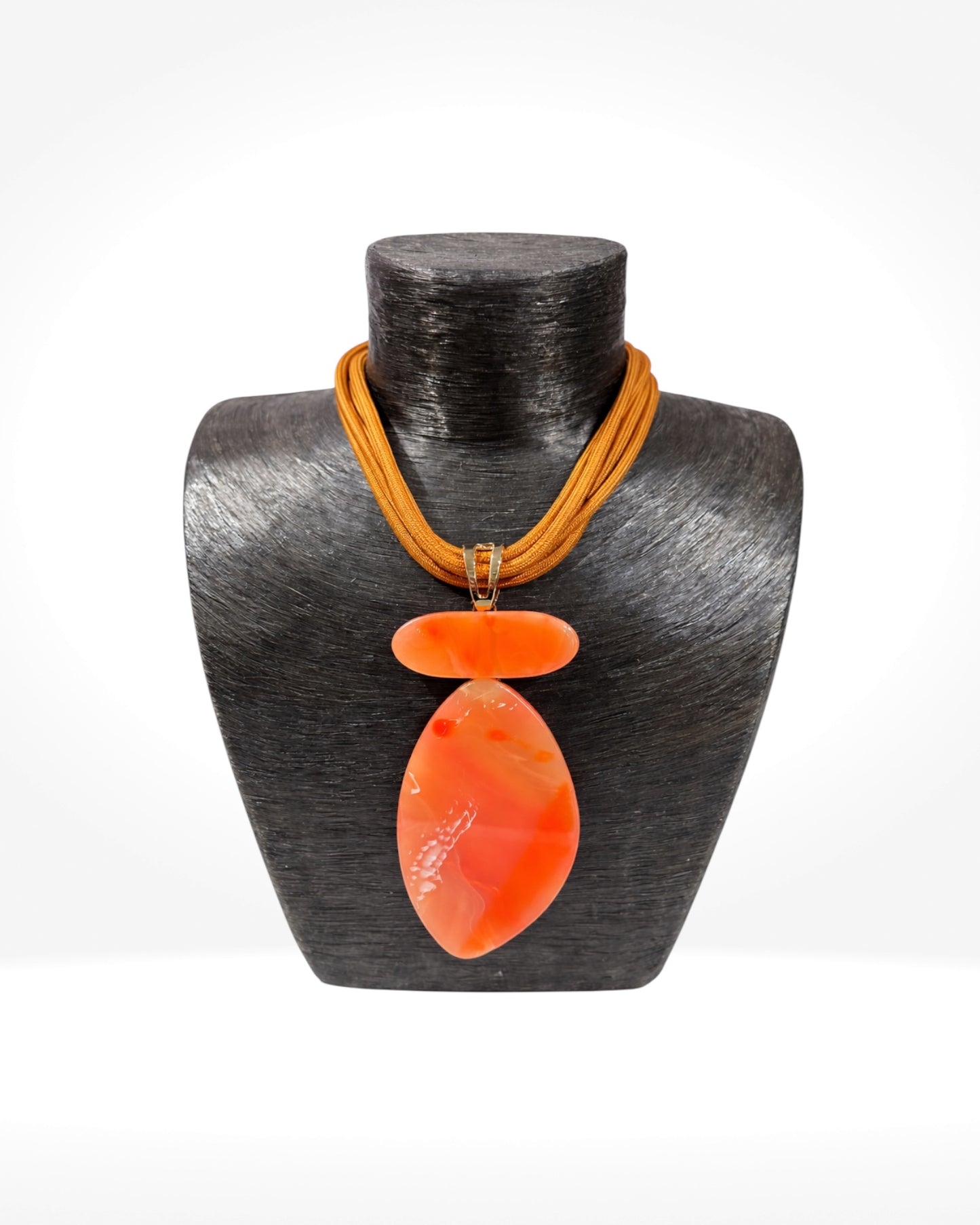 Orange Resin Pendant Necklace