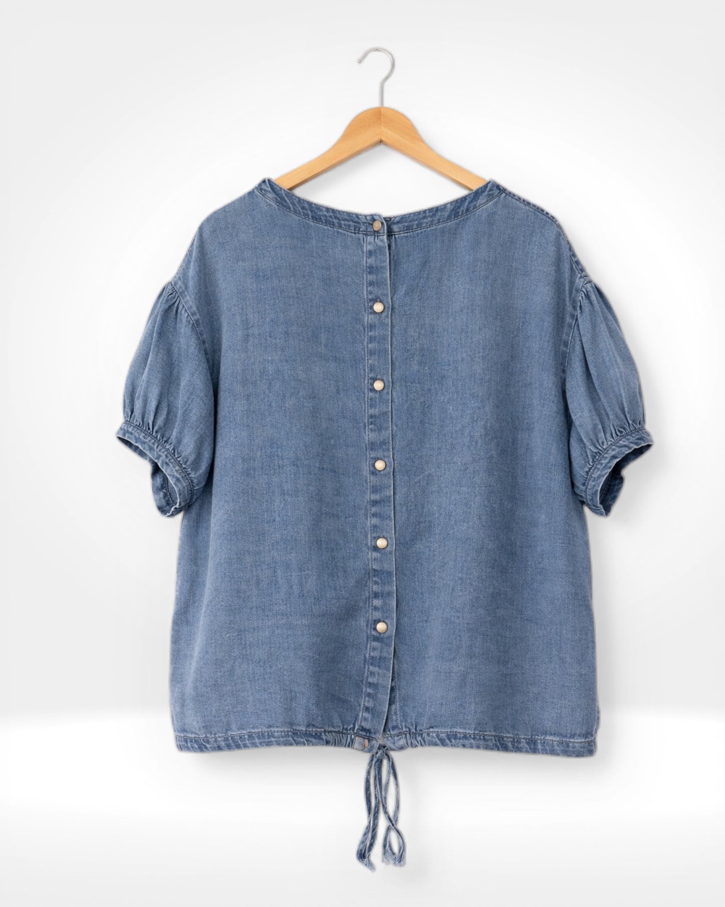 Denim Button Back Top (Bella Blue)