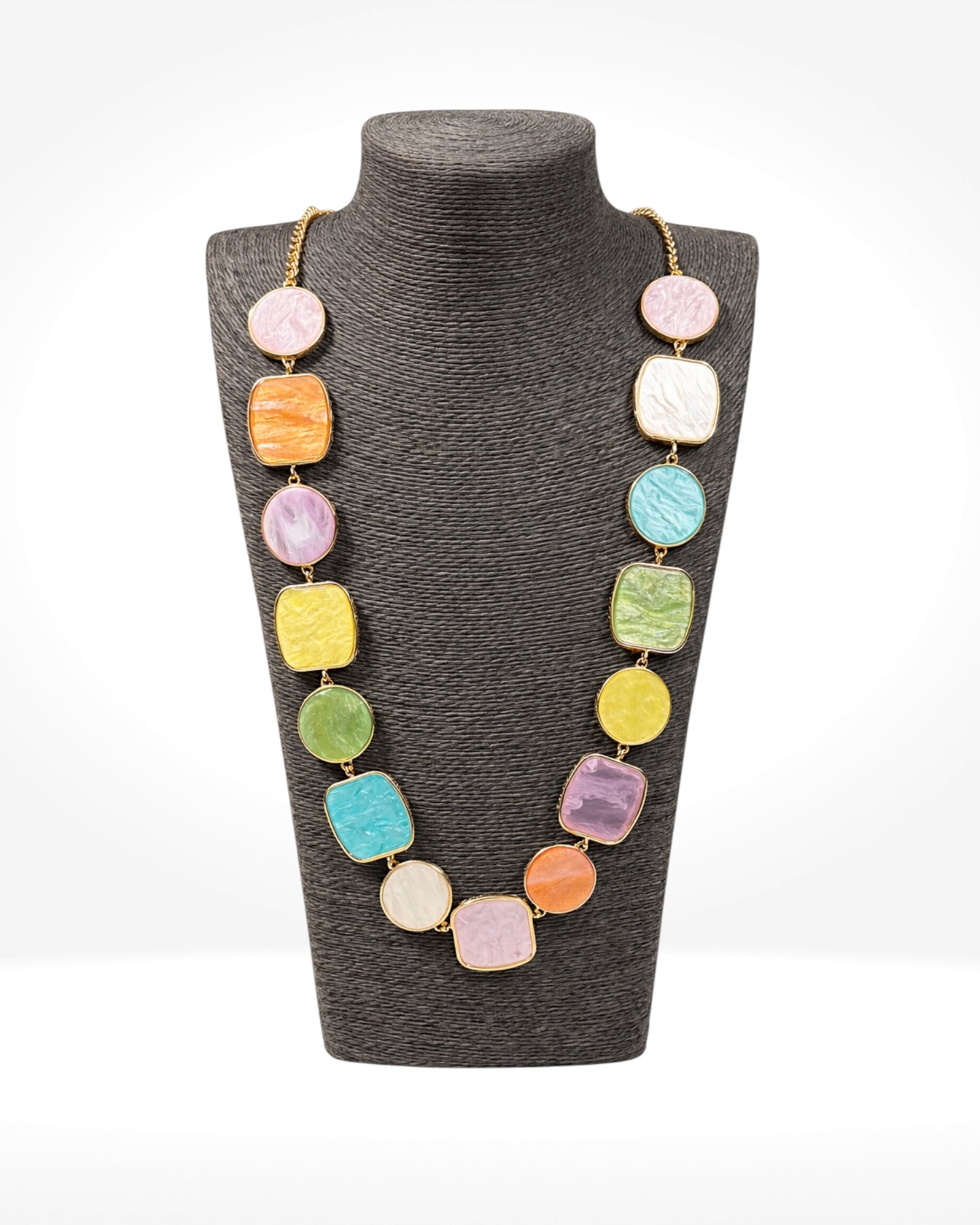 Multi Colour Resin Statement Necklace