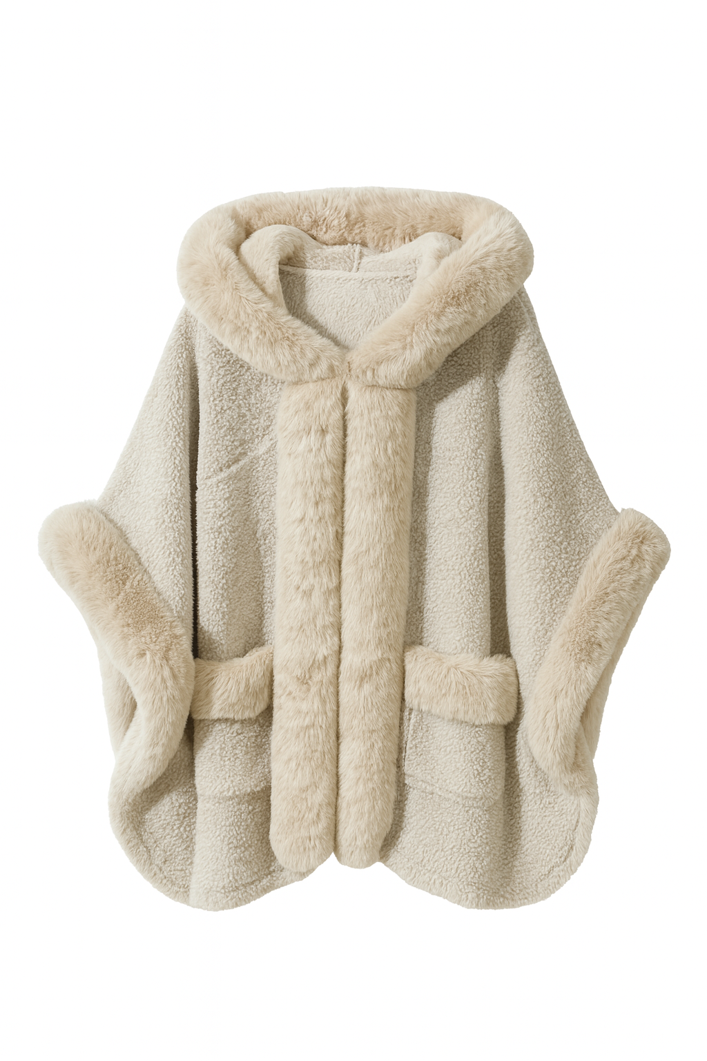 Arctic Bliss Faux Fur Hooded Cape