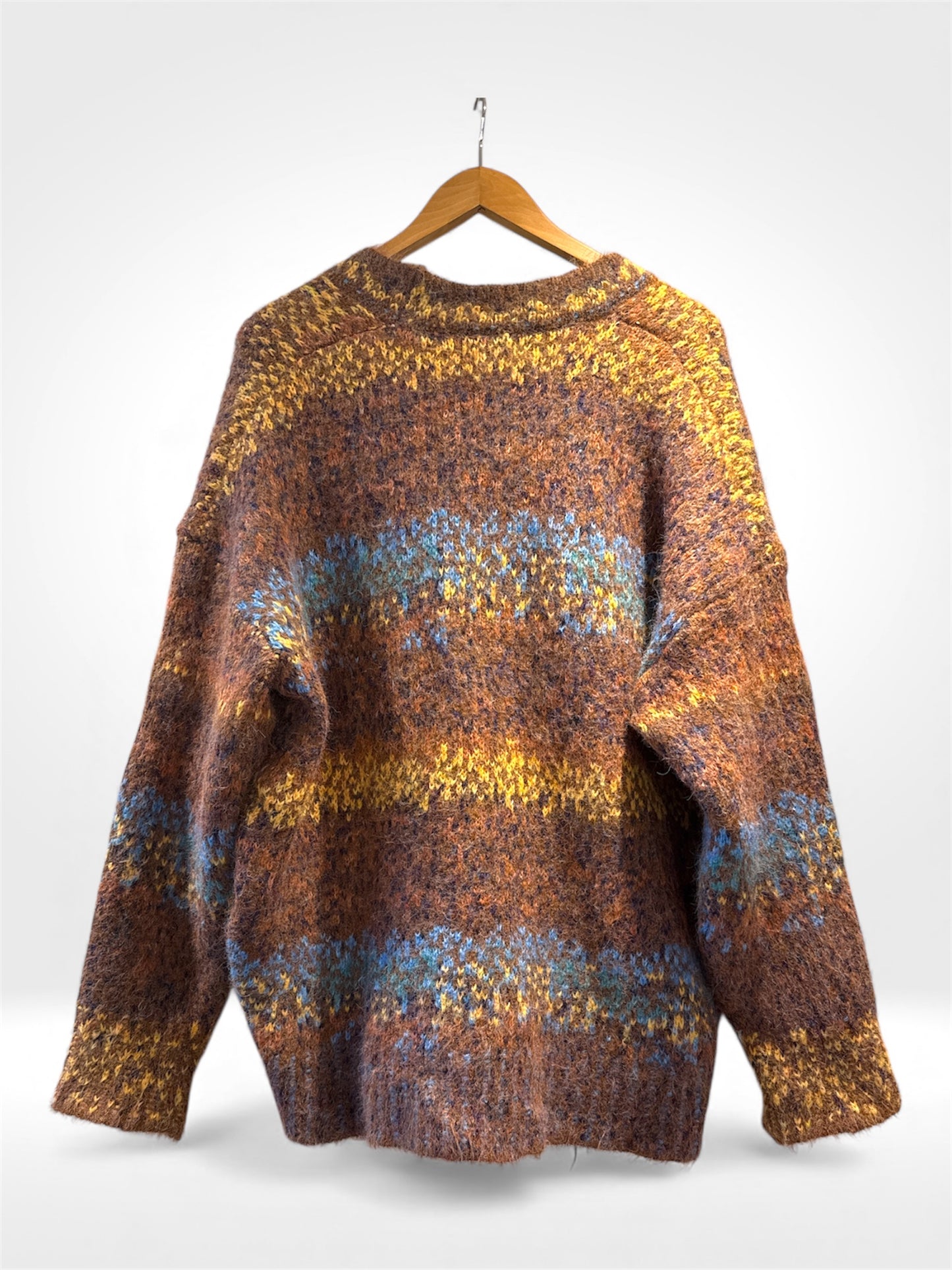 Rustic Patchwork Heritage Knit Cardigan