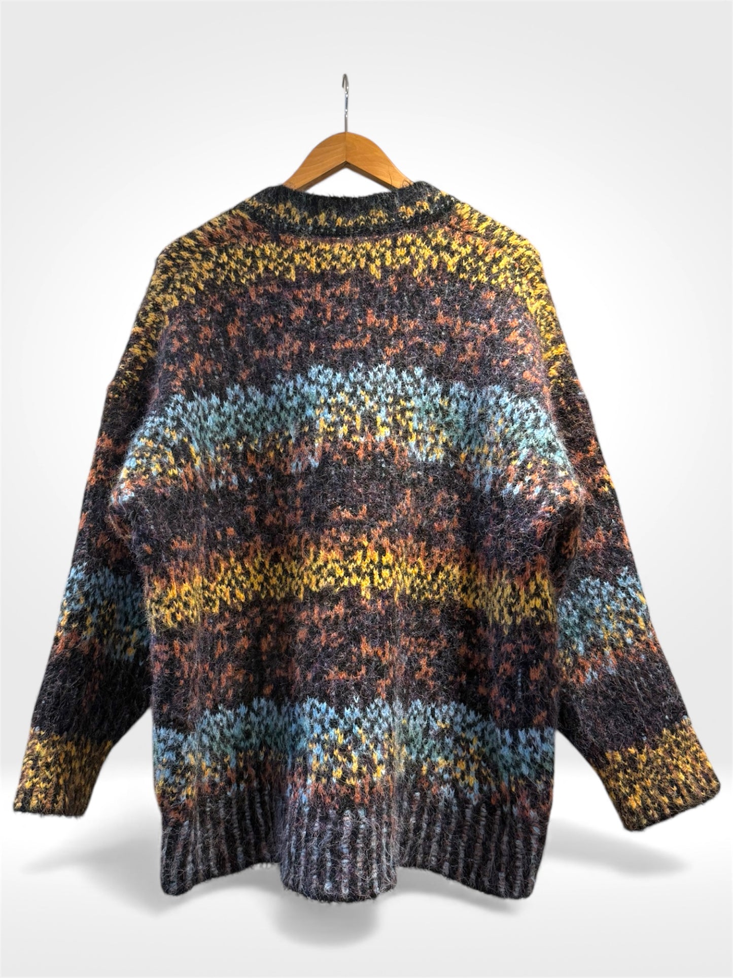 Rustic Patchwork Heritage Knit Cardigan