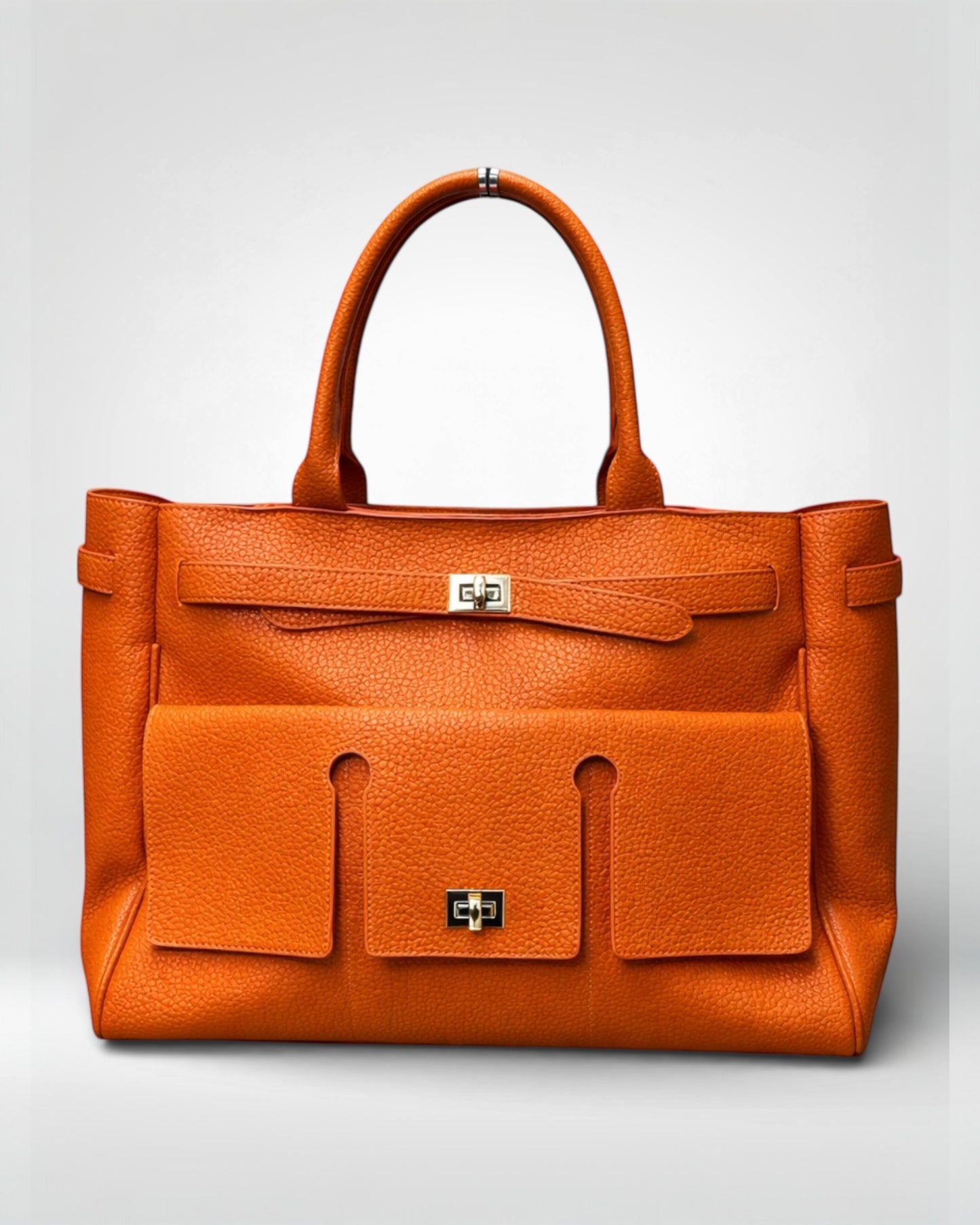 Burnt Orange Lock Tote