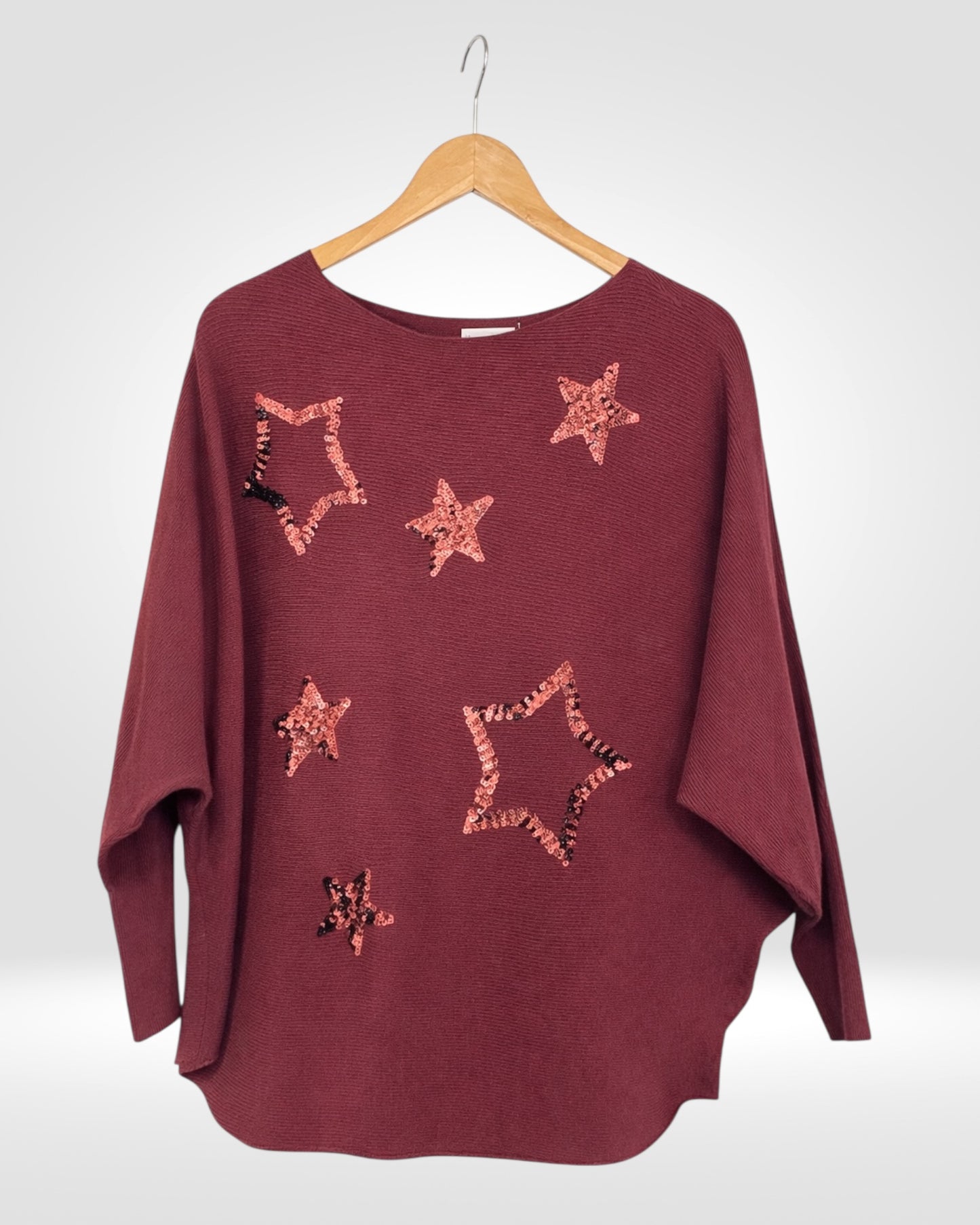 Sequin Star Ribbed Jumper