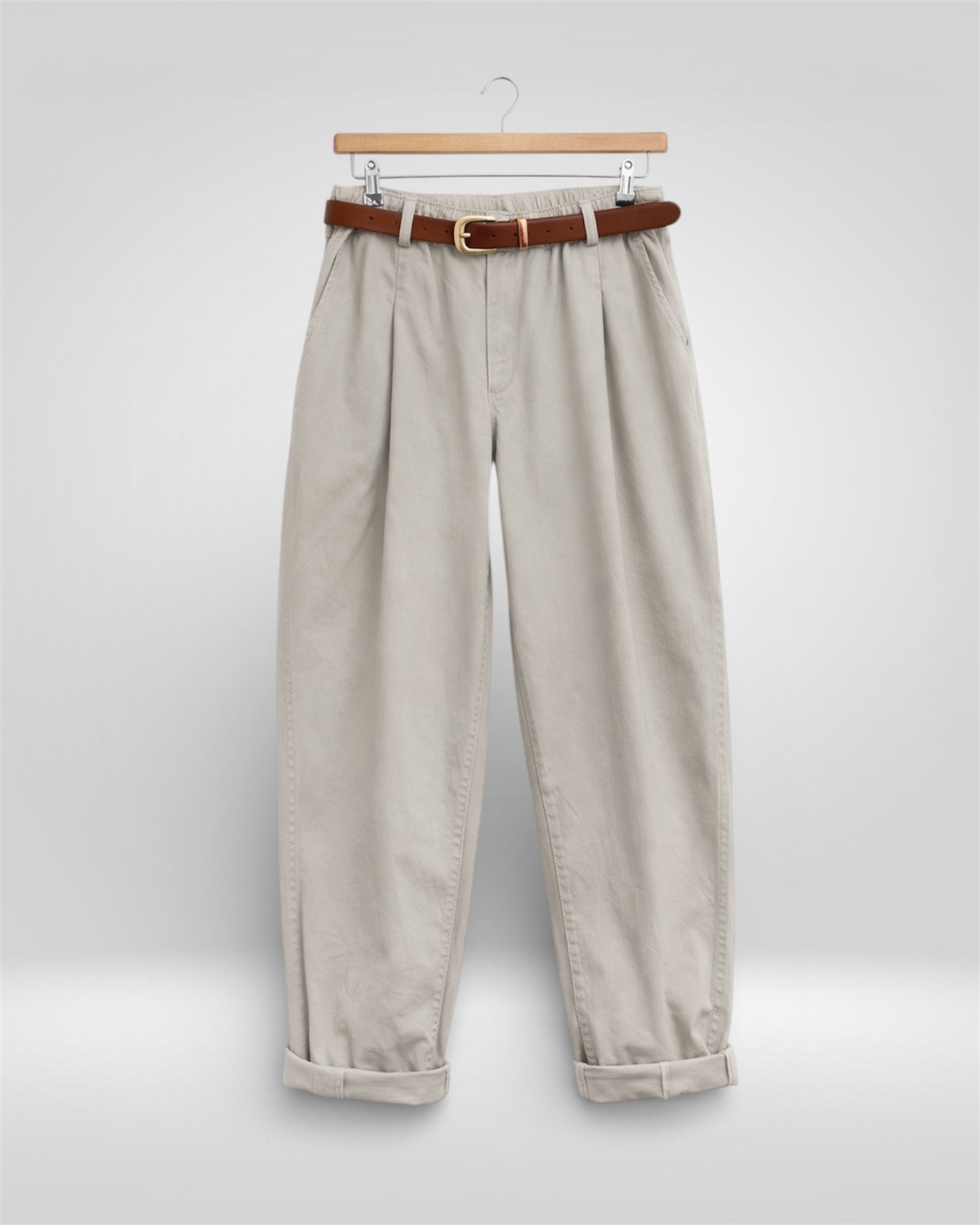 Soft Cotton Tapered Trousers