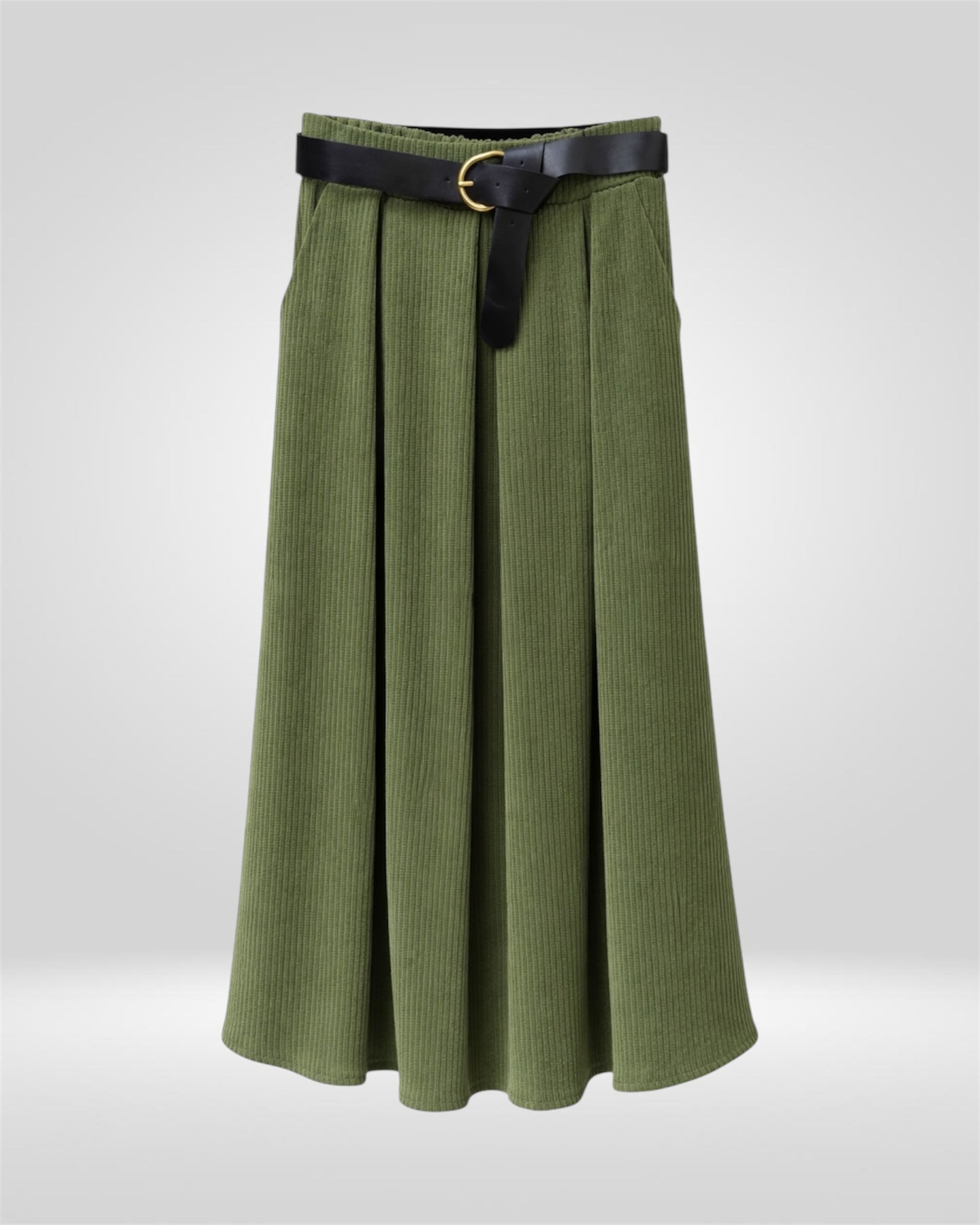 Olive Flow Midi Skirt