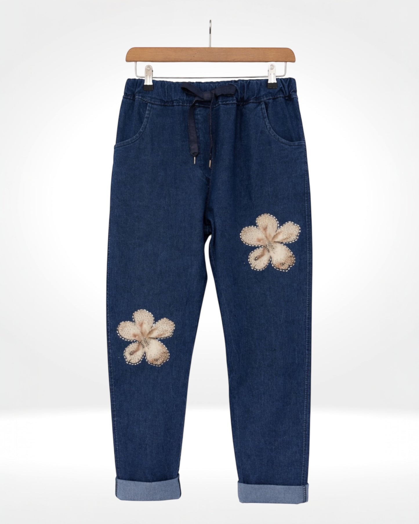 Floral Detail Denim Jeans