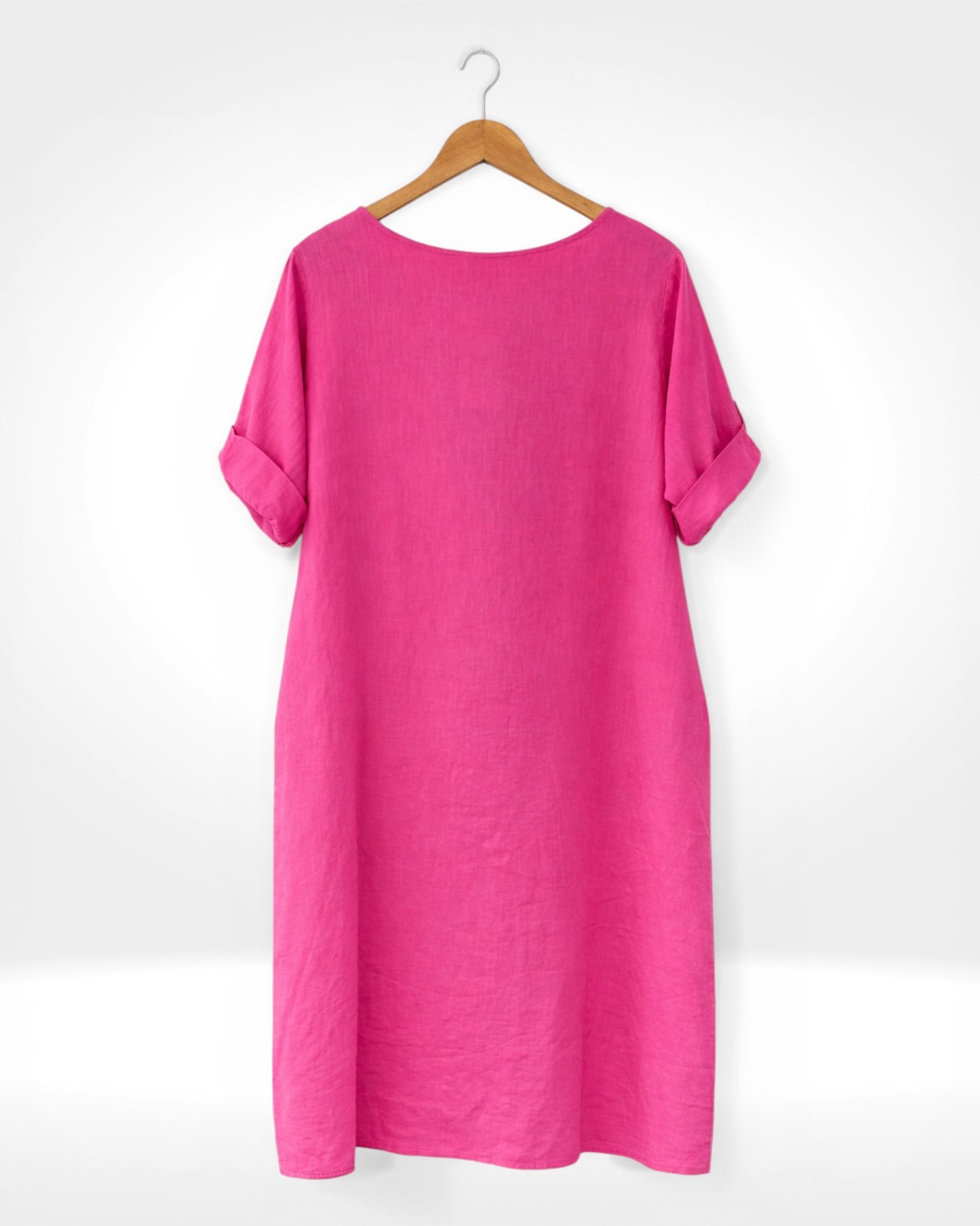 Linen Button Detail Dress