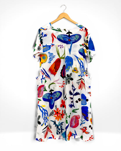 Paint Pop Pocket Tunic Dress (Bella Blue)