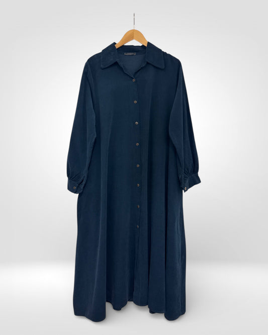 Needlecord Button-front shirt Dress