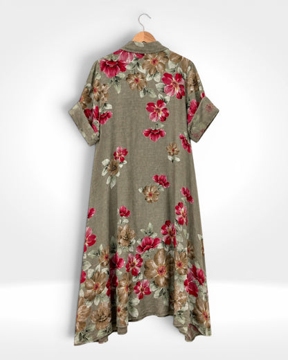 Botanical Bloom Linen Dress