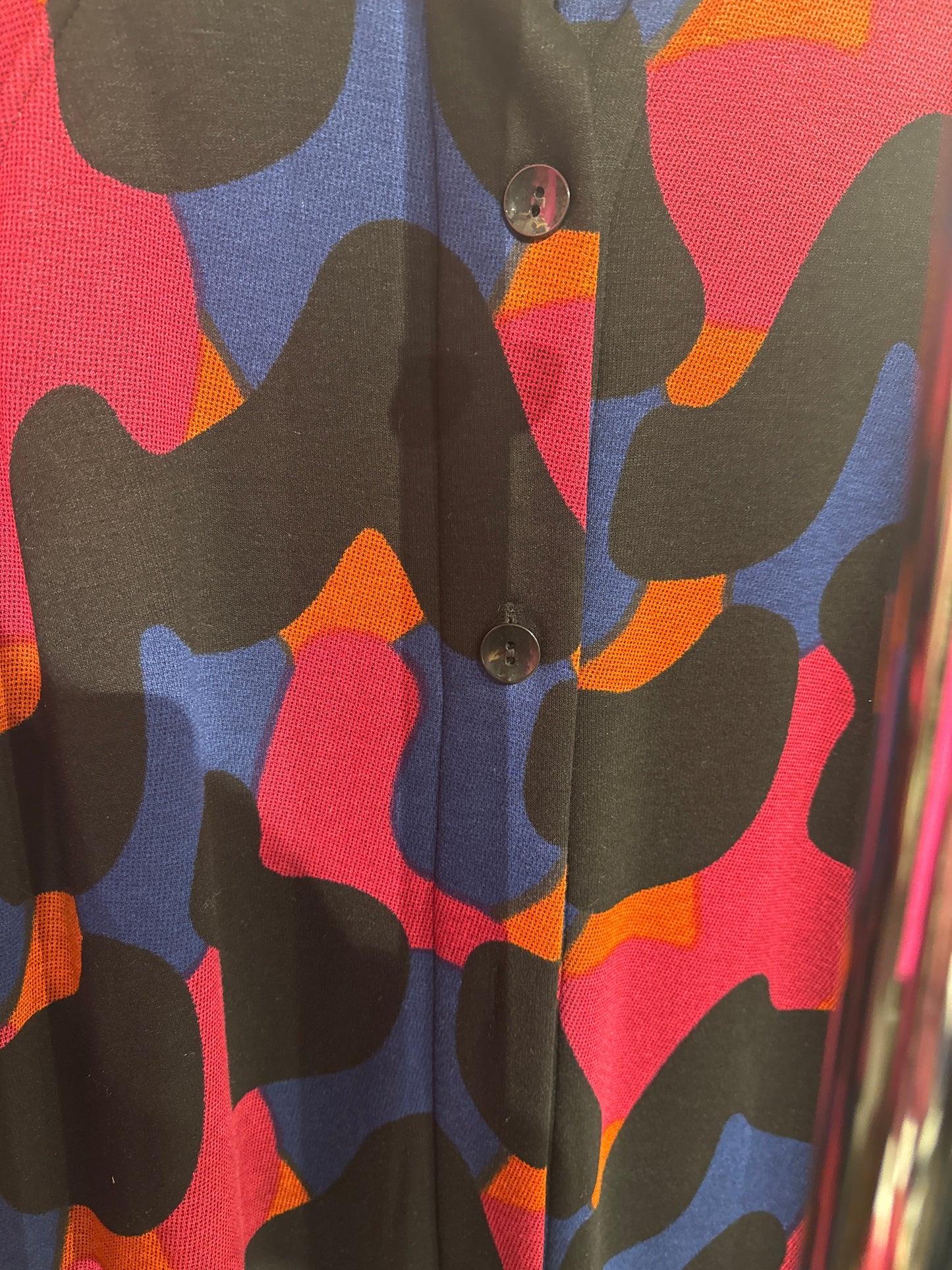 Abstract Waves Button Coat (Bella Blue)