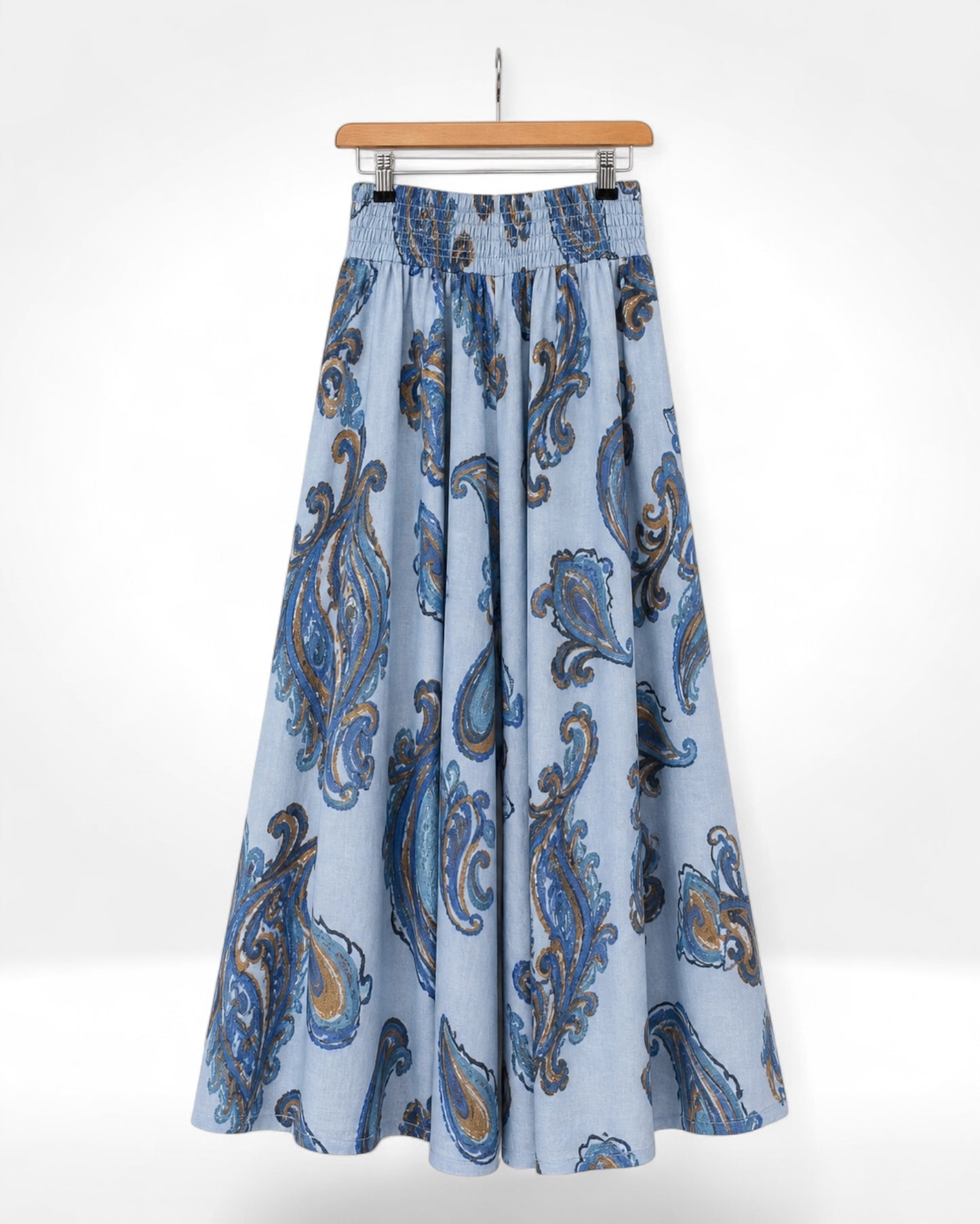 Paisley Linen Palazzo Trousers