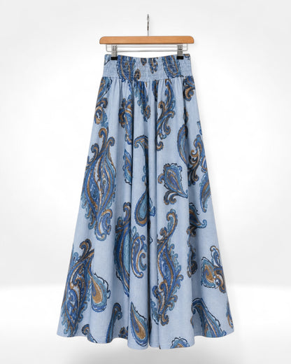 Paisley Linen Palazzo Trousers