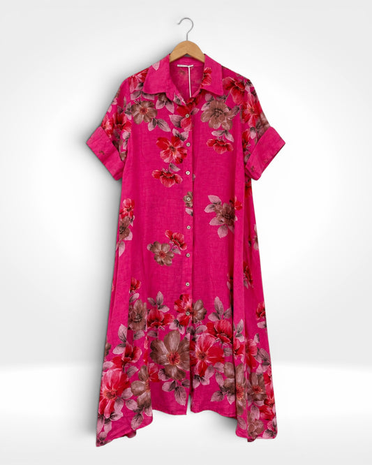Botanical Bloom Linen Dress