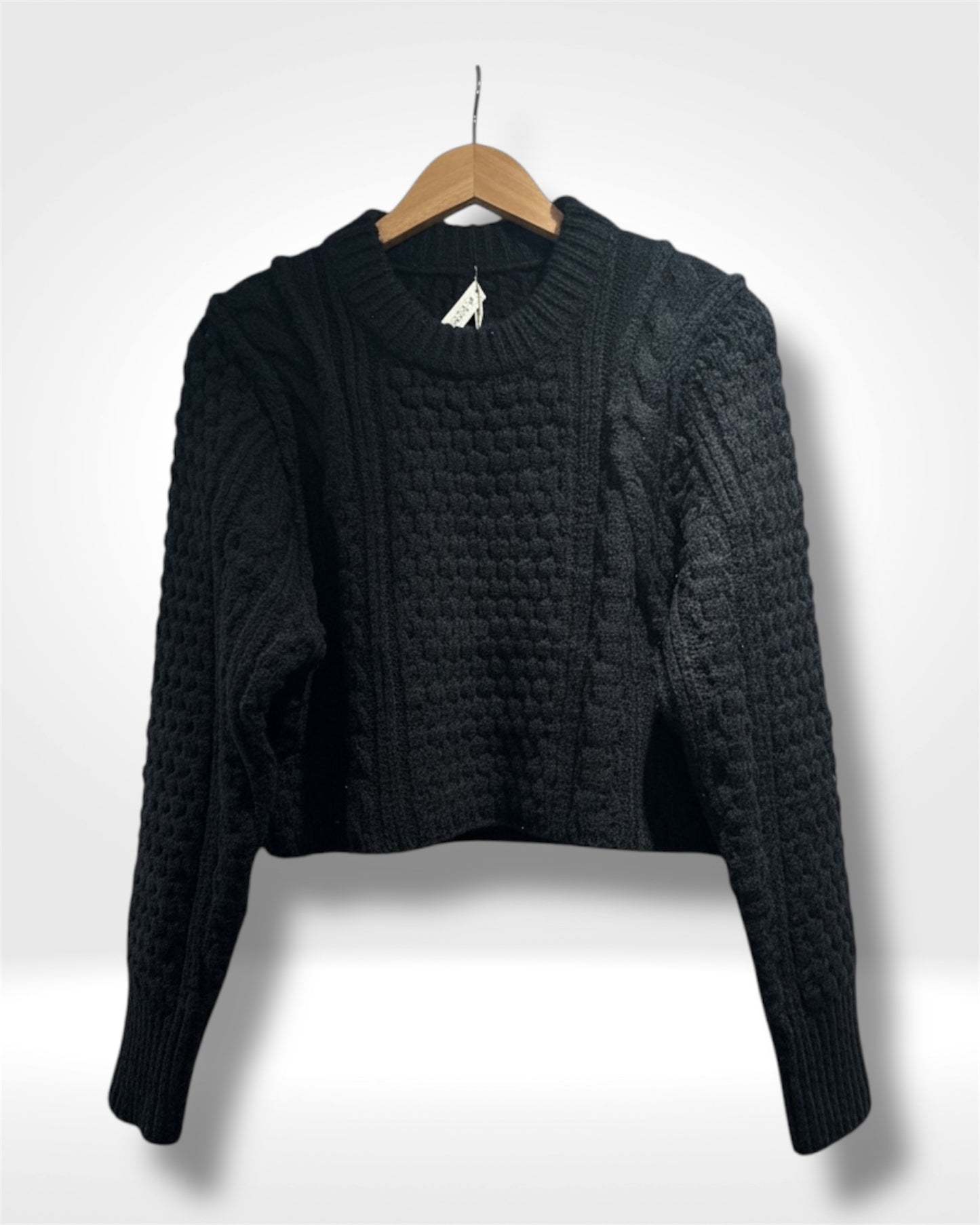 Cable-Knit Cropped Sweater
