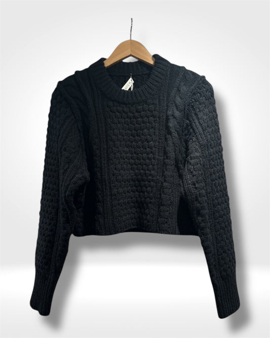 Cable-Knit Cropped Sweater