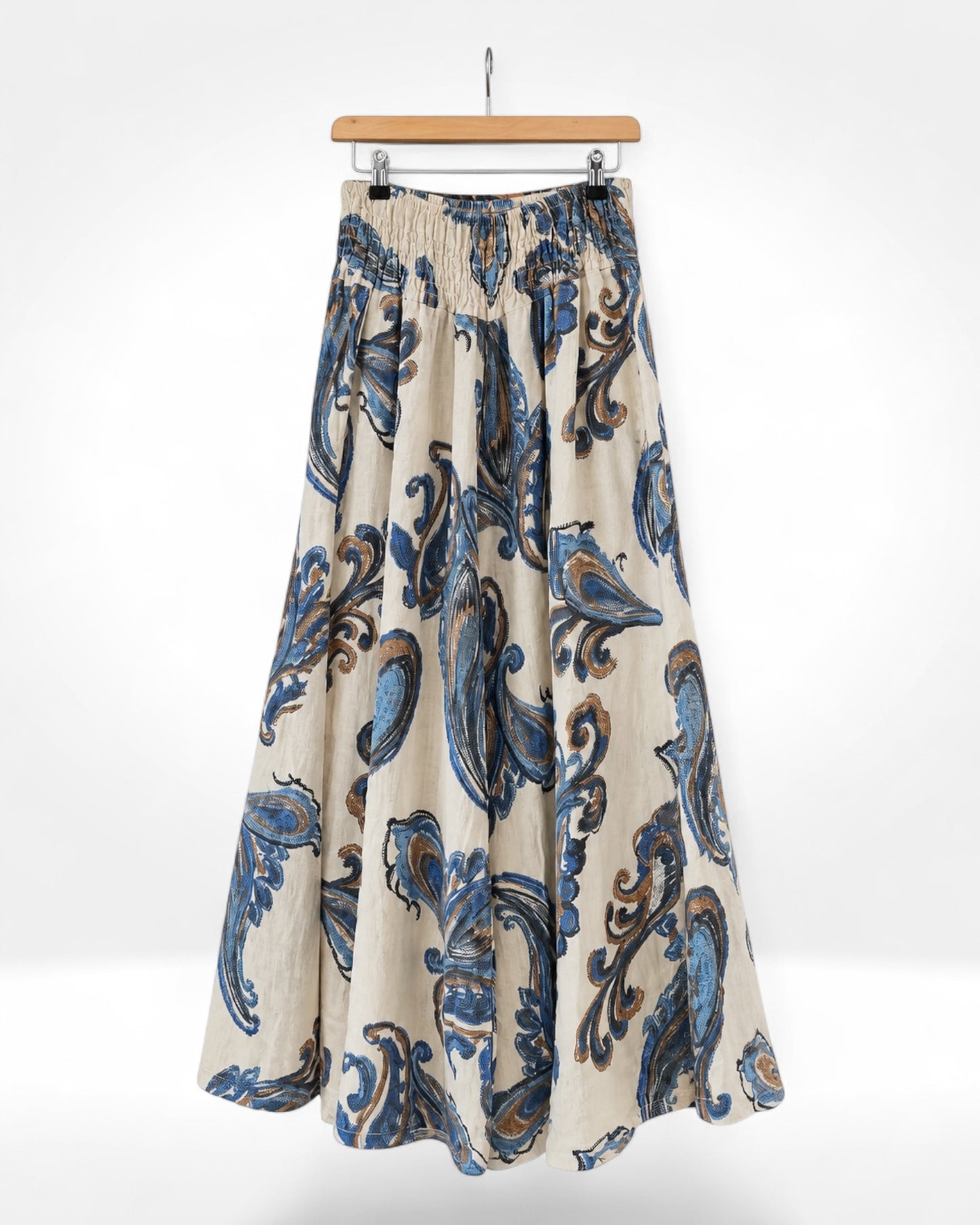 Paisley Linen Palazzo Trousers