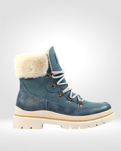 Evelyn Mid Blue Waterproof Boot