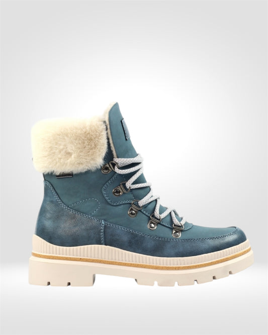 Evelyn Mid Blue Waterproof Boot