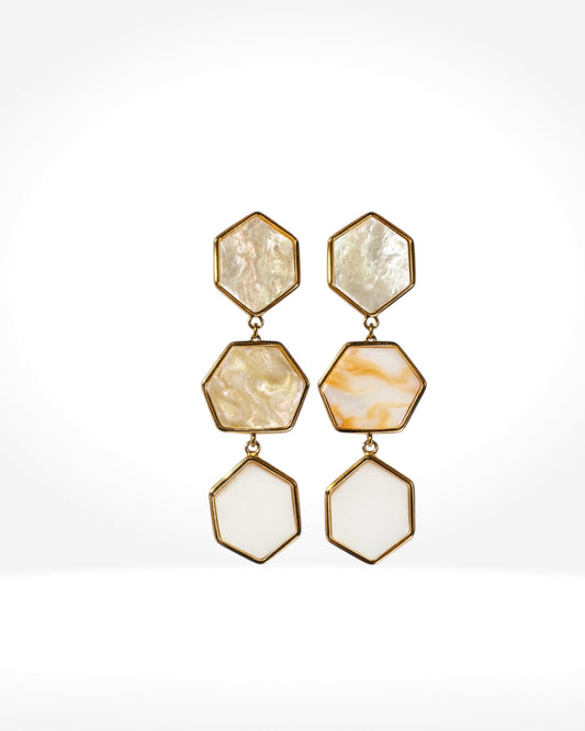 Hexa Stone Drop Earrings