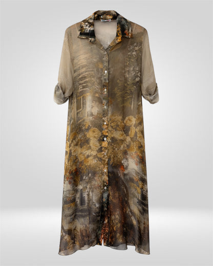 Garden Silk Shirt Dress