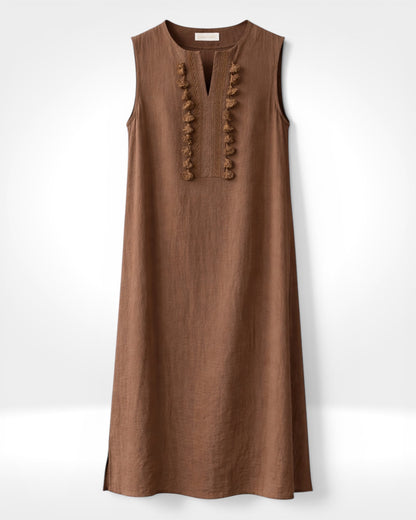 Sleeveless Tassel Detail Midi Dress