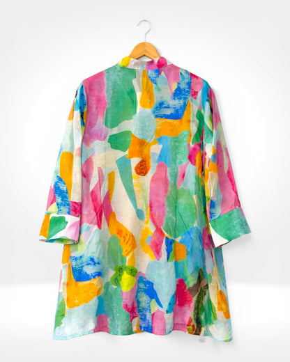 Pastel Abstract Button Shirt (Bella Blue)