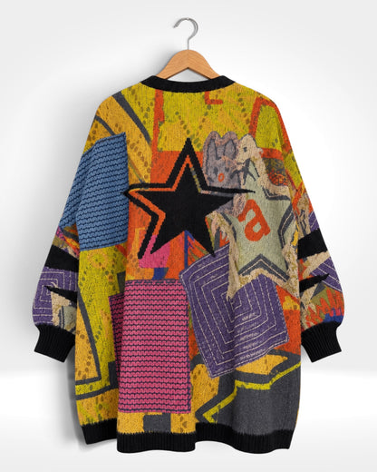 The Bella Blue Urban Art Oversized Cardigan